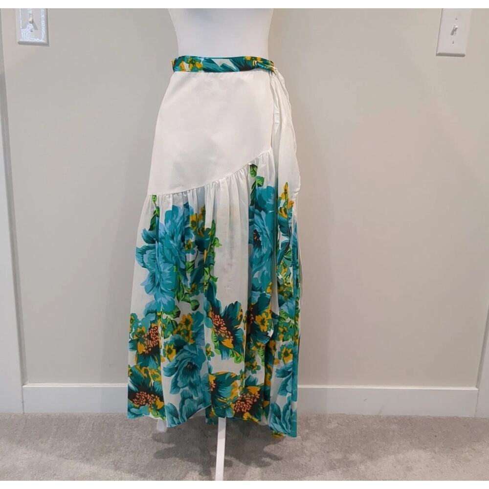SACRED THREADS Womens OS M/L Boho Floral Wrap Skirt Ruffle Whimsical
